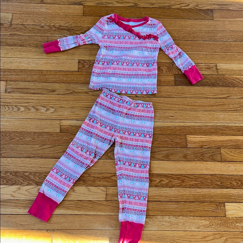 American Girl Pink and White Kids Pajama Set